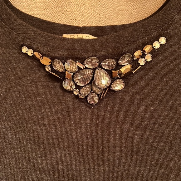 PH8 Gem Neckline Long Sleeve Shirt with Open Back - Picture 2 of 4